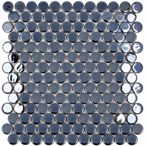 Стеклянная мозаика Vidrepur Circle Black BR 6005 31х29,5 см