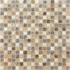 Мозаика из стекла и натурального камня Caramelle Mosaic Amazonas бежево-желтый 30,5x30,5 см