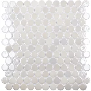Стеклянная мозаика Vidrepur Circle White BR 6000 31х29,5 см