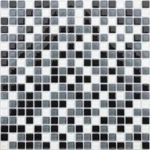Стеклянная мозаика Caramelle Mosaic Baikal черно-белый 30,5x30,5 см