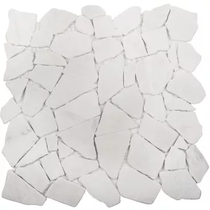 Мозаика Starmosaic Broken натуральный мрамор Split white matt 30,5х30,5 см