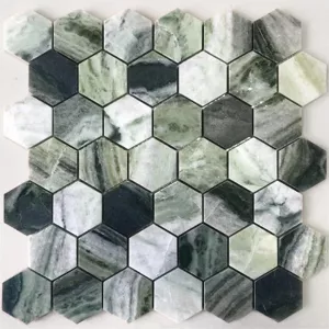 Мозаика из натурального камня LeeDo Ceramica Pietrine Hexagonal Onice Verde oliva POL hex 29,2х28,9 см