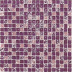 Стеклянная мозаика Caramelle Mosaic Himalaia сиреневый 30,5x30,5 см