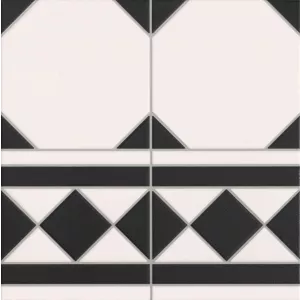 Плитка Realonda Ceramica Oxford Negro Cenefa RLD000028 33.3х33.3 см