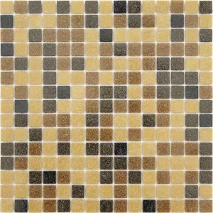 Стеклянная мозаика Caramelle Mosaic Albero на сетке жёлто-коричневый 32,7x32,7 см