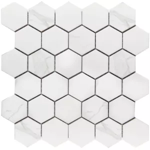 Керамическая мозаика Starmosaic Hexagon Small Carrara Matt белый 28,2х27,1 см