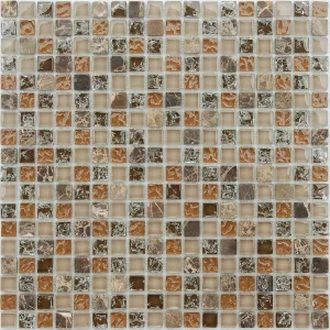 Мозаика из стекла и натурального камня Caramelle Mosaic Klondike коричневый 30,5x30,5 см