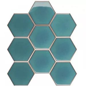 Керамическая мозаика Starmosaic Hexagon big Green Glossy 29,5х25,6 см