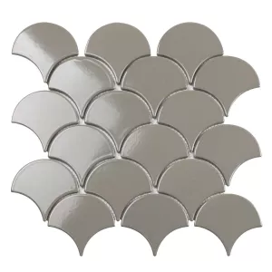Керамическая мозаика Starmosaic Fan Shape Dark Grey Glossy 29,3х27,4 см