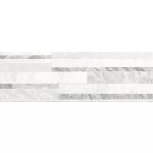 Глазурованная керамическая плитка Fap Ceramiche Roma Diamond 25 Deco White Brillante fNIZ 25x75