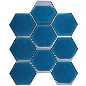 Керамическая мозаика Starmosaic Hexagon big Deep Blue Glossy 29,5х25,6 см