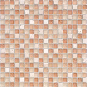 Мозаика из стекла и натурального камня Caramelle Mosaic Olbia бежевый 30,5x30,5 см