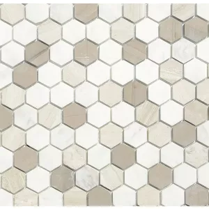 Мозаика LeeDo & Caramell Pietrine Hexagonal Pietra Mix 3 матовая 30,5х28,5 см