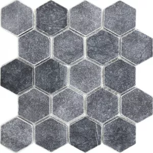 Мозаика Starmosaic Hexagon VBs Tumbled нат. мрамор серый 30,5х30,5 см