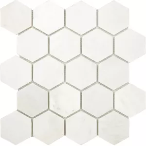 Мозаика Starmosaic Hexagon VMw Tumbled нат. мрамор белый 30,5x30,5 см