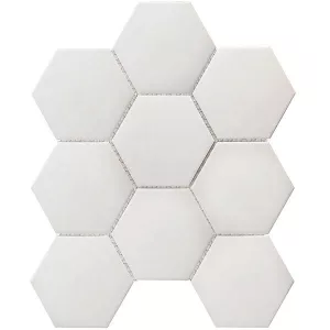 Противоскользящая мозаика Starmosaic Hexagon Big White Antislip 29,5х25,6 см