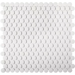 Противоскользящая мозаика Starmosaic Penny Round White Antislip 31.5х30.9 см