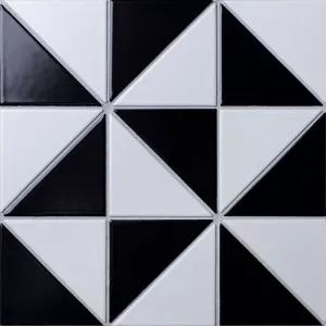 Керамическая мозаика Starmosaic Triangolo Chess Matt черно-белый 27,85х27,85 см