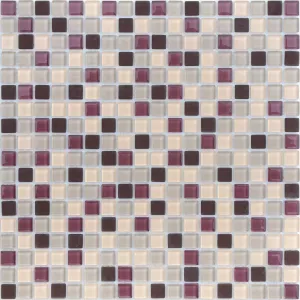 Стеклянная мозаика Caramelle Mosaic Elbrus фиолетово-бежевый 30,5x30,5 см