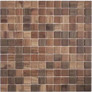 Стеклянная мозаика Vidrepur Wood Dark blend 31,7х31,7 см