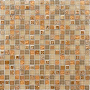 Мозаика из стекла и натурального камня Caramelle Mosaic Cozumel золотистый 30,5x30,5 см