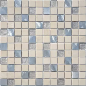 Мозаика из стекла и натурального камня LeeDo Ceramica Cream Velour бежевый 29,8x29,8 см
