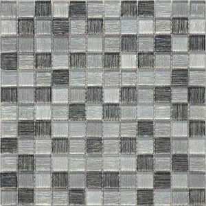 Стеклянная мозаика LeeDo Ceramica Black Tissue серебристый 29,8x29,8 см