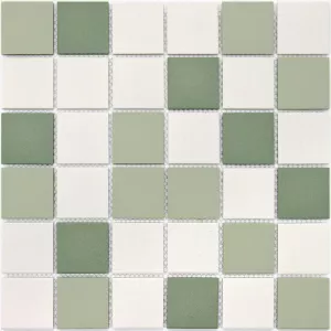 Керамогранитная мозаика LeeDo Ceramica Virgo бело-зеленый 30,6x30,6 см