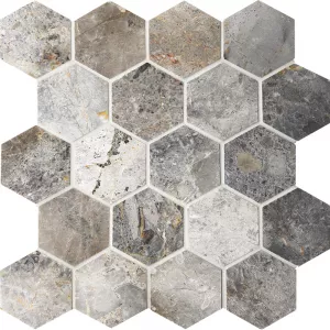 Мозаика Starmosaic Hexagon VLgP нат. мрамор серый 30,5х30,5 см